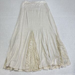 Altar'd State Anthropologie Linen Blend Boho Ruffle Striped Skirt Size Medium